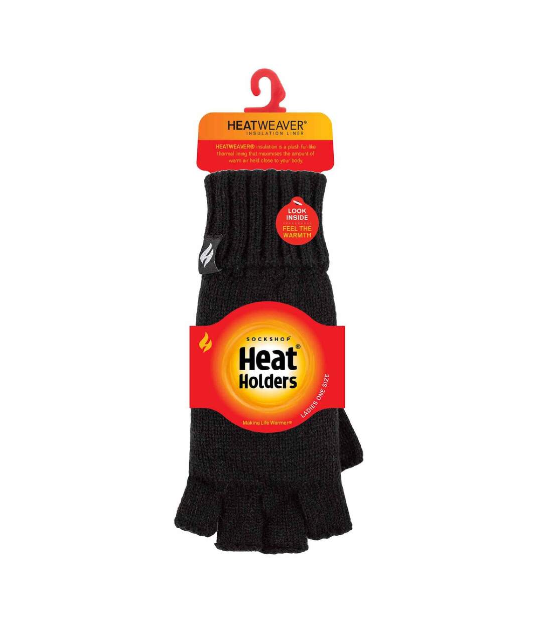 Ladies Knitted Fleece Lined Winter Thermal Fingerless Gloves-2