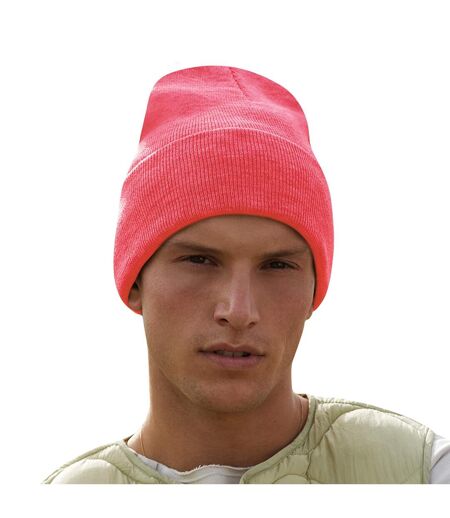 Bonnet À Manchettes Original Pour Adultes, Unisexe Corail Beechfield