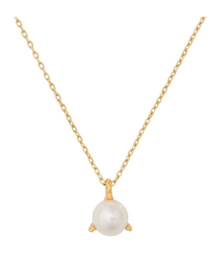 Womens/ladies Pearl 3-pronged Necklace & Pendant One Size Clear Gold Kate Spade