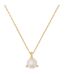 Womens/ladies Pearl 3-pronged Necklace & Pendant One Size Clear Gold Kate Spade-1