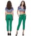 Pantalon femme très tendance - Couleur vert - coupe slim-2