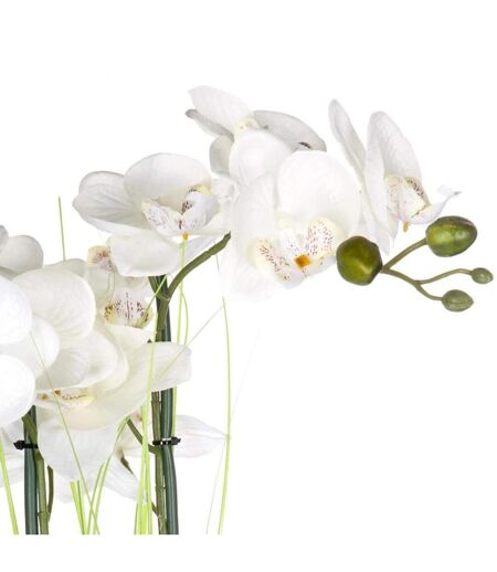 Composition Florale & Vase Orchidée 53cm Argent