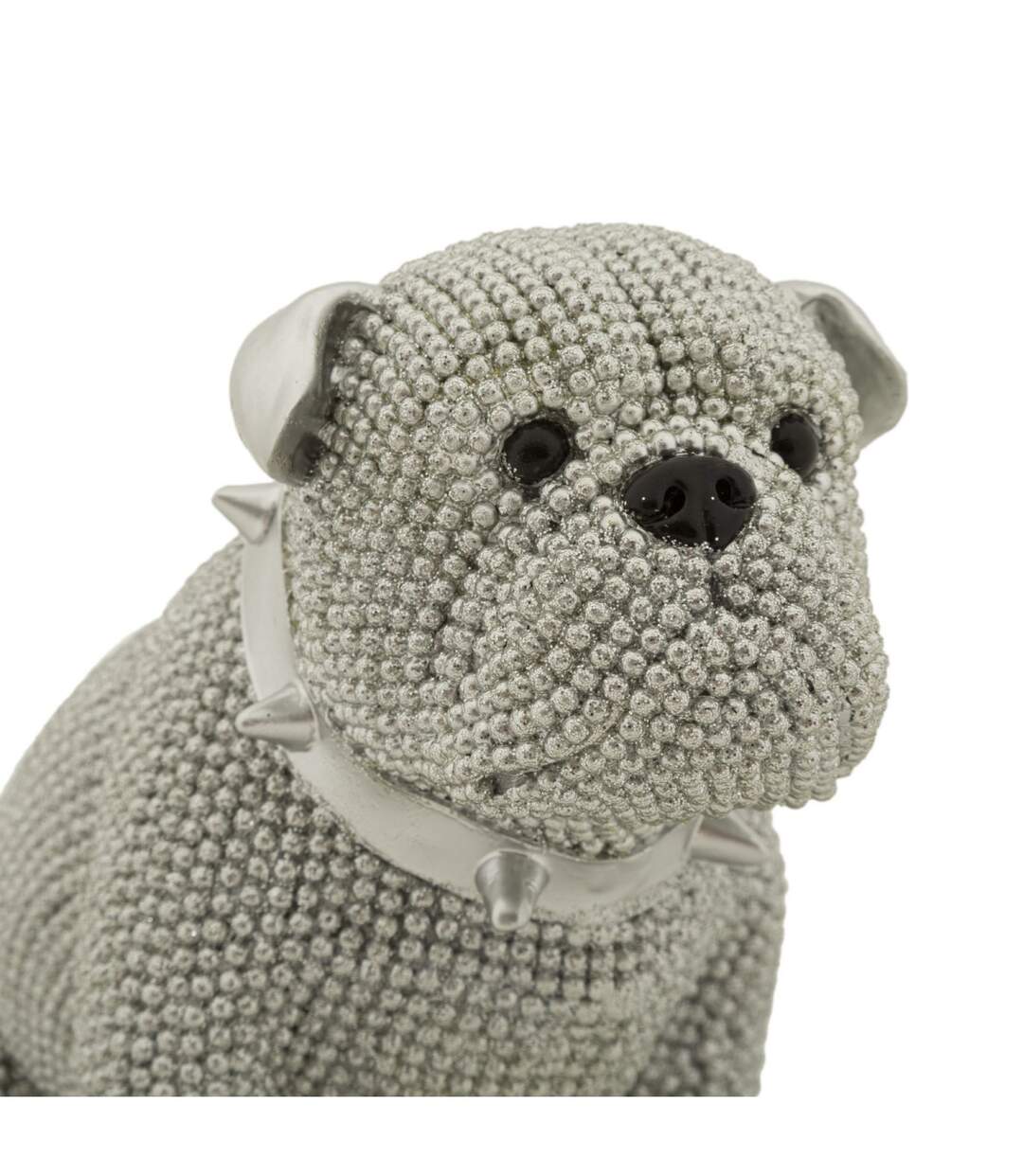 Statuette Déco Bulldog Sparky 17cm Argent-4