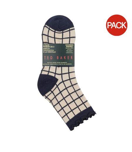 Pack Of 3  Womens/ladies Ruffled Ankle Socks  Multicoloured Ted Baker