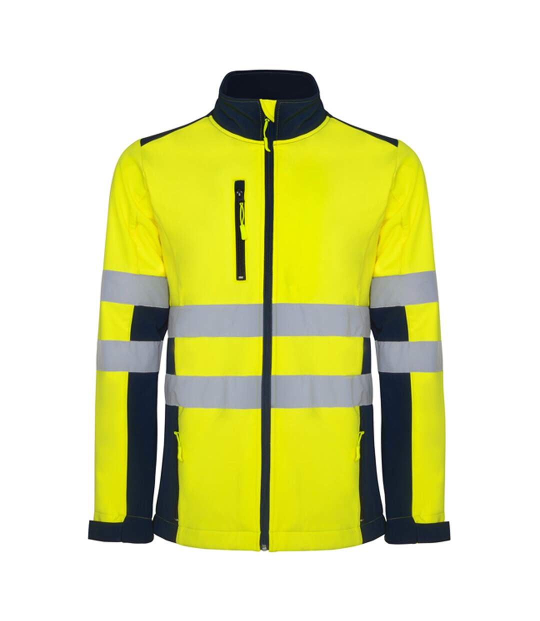 Veste Softshell Antares Homme Bleu Marine Jaune Fluo Roly Workwear-1