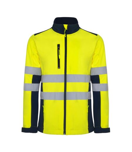 Veste Softshell Antares Homme Bleu Marine Jaune Fluo Roly Workwear
