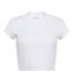 Womens/ladies Mono Logo Ribbed Crop Top White Calvin Klein-2