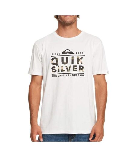 T-shirt Blanc Homme Quiksilver Logo Print - XS