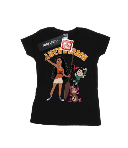 Disney T-shirt en coton Womens/Ladies Wreck It Ralph Moana And Vanellope (Noir) - UTBI45009