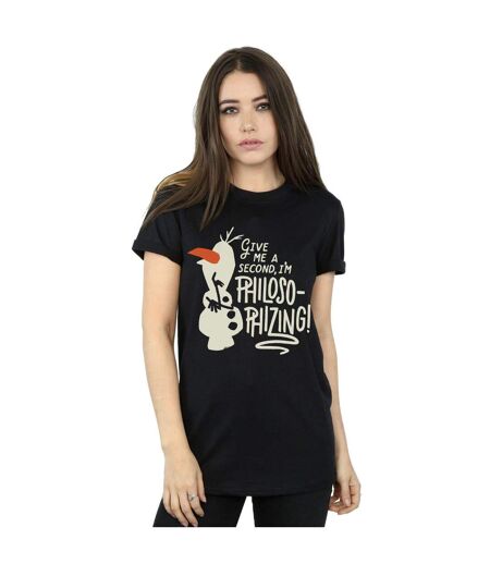 Disney - T-shirt FROZEN OLAF PHILOSOPHIZING - Femme (Noir) - UTBI24449