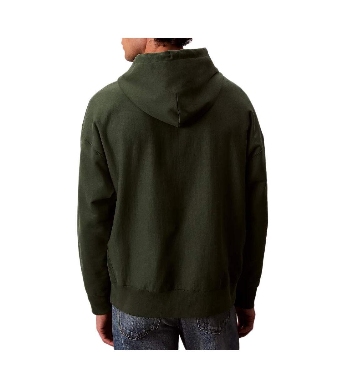 Sweat à capuche vert homme calvin klein jeans premium terry-2