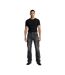 Mens Denim Slim Cargo Jeans Black Wash Firetrap-4