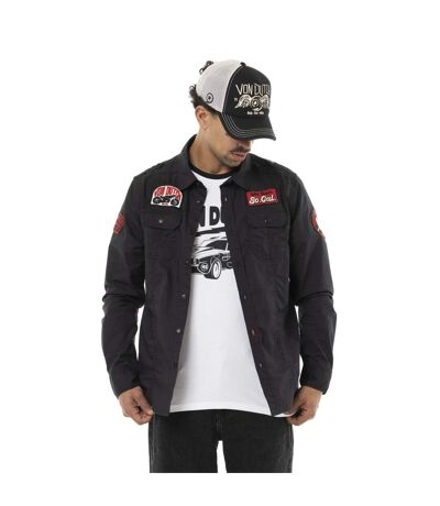 Chemise homme manches longues en popeline patchs et logo dos Pick Vondutch
