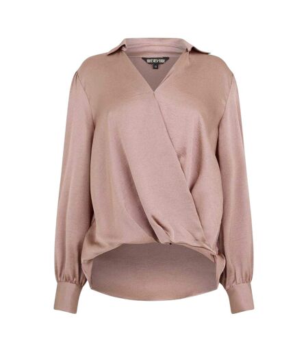 Chemise Manches Bouffantes Femme Taupe Biba