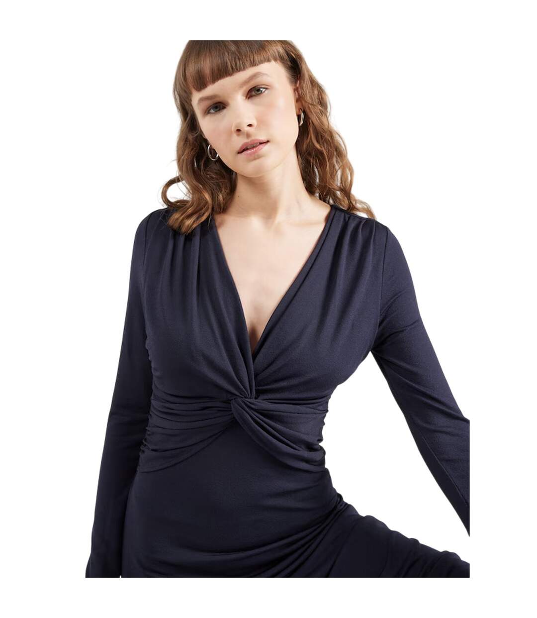 Robe Portefeuille Manches Longues Eulo Femme Bleu Foncé Boss-4