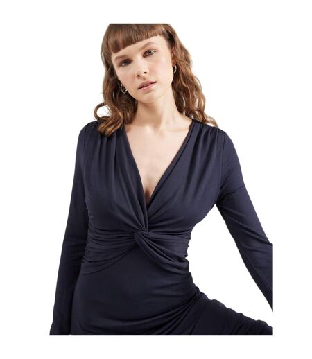 Robe Portefeuille Manches Longues Eulo Femme Bleu Foncé Boss