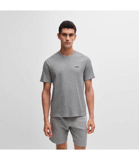 Mens Waffle Relaxed Fit Shorts Grey Boss
