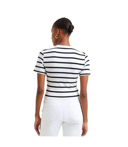 T-shirt Motif/style À Rayures Femme Blanc Bleu Marine French Connection