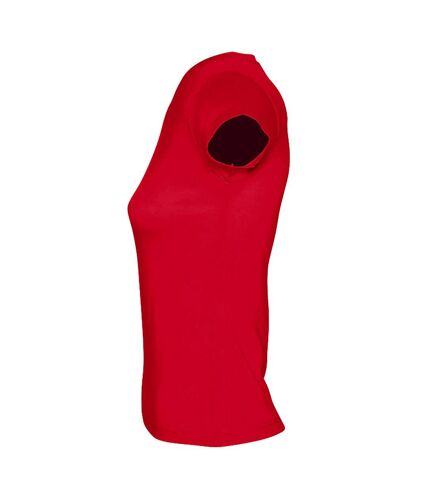 SOLs Womens/Ladies Moon V Neck Short Sleeve T-Shirt (Red) - UTPC294