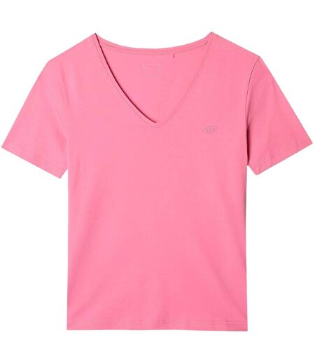 T-shirt Motif/style Logo F1649 Femme Rose 4F
