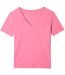 T-shirt Motif/style Logo F1649 Femme Rose 4F-2