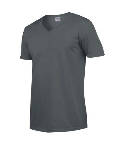 Gildan Unisex Adult Softstyle V Neck T-Shirt (Charcoal)