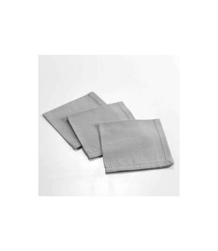 Lot de 3 Serviettes de Table Charline 40x40cm Gris