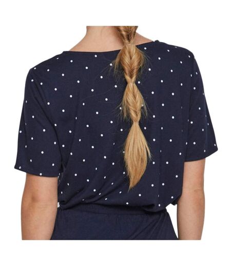 T-shirt marine à pois femme vila mooney
