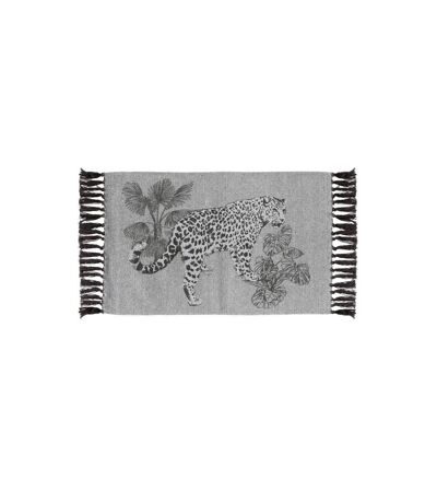 Tapis Imprimé à Franges Cocoleo 50x80cm Gris