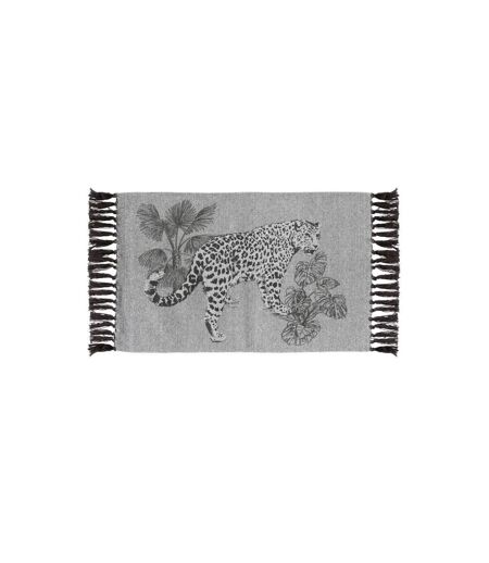 Tapis Imprimé à Franges Cocoleo 50x80cm Gris