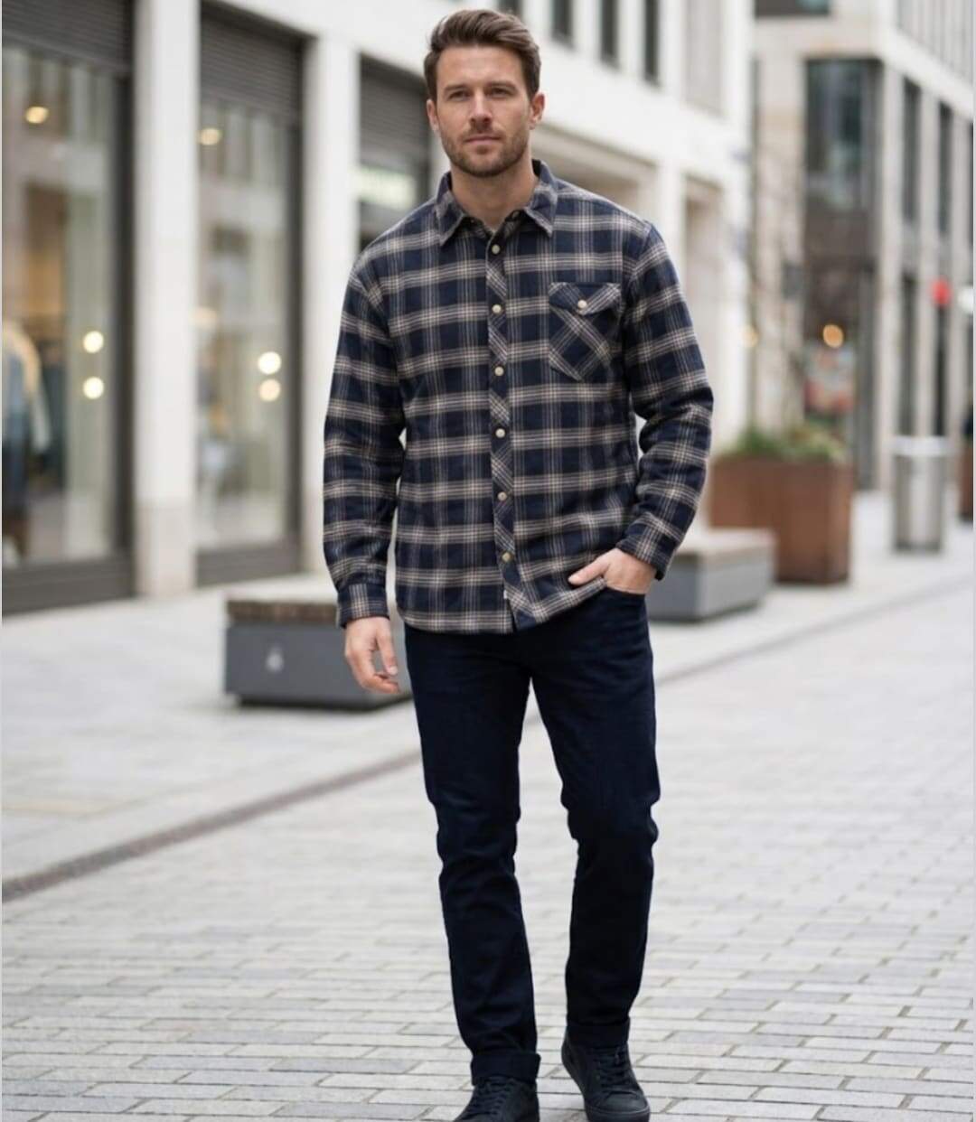 CHALLENGER BRUNO5 — Surchemise flanelle marron : le style décontracté et bien chaud-5