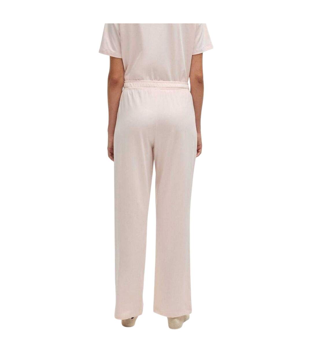 Bas De Pyjama Motif/style À Rayures Femme Rose Pastel Off White-3