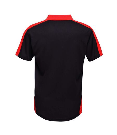 Regatta Contrast Coolweave Pique Polo Shirt (Black/Classic Red) - UTPC3304