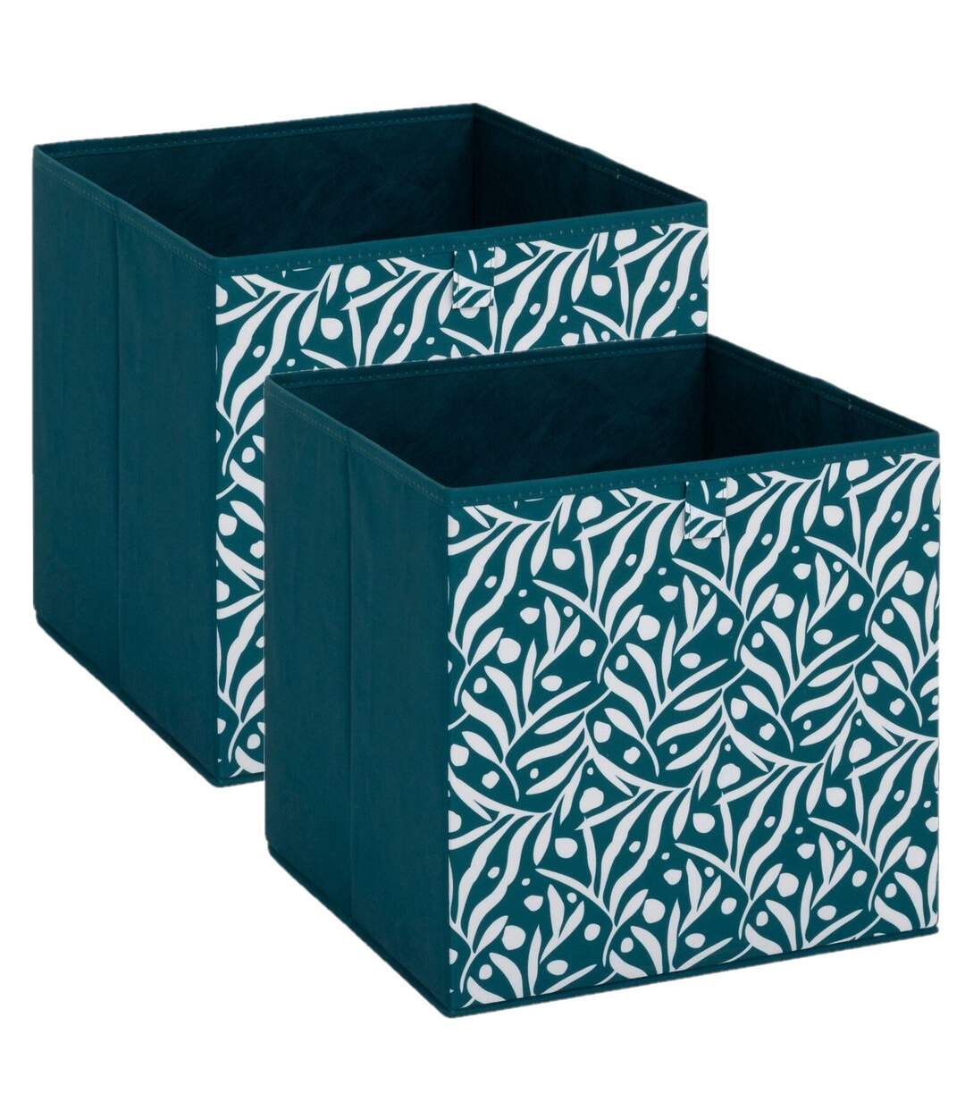 Lot de 2 boites de rangement OLIVIA - L. 31 x l.31 x H. 31 cm - Bleu-1