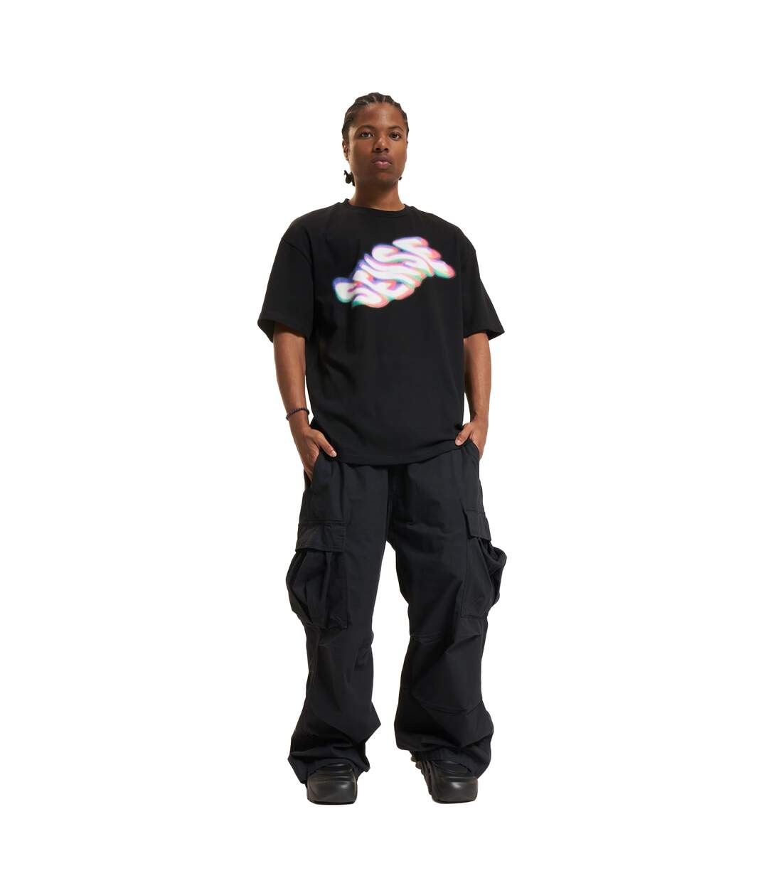 T-shirt Glitch Pour Homme Noir 9N1M SENSE-1