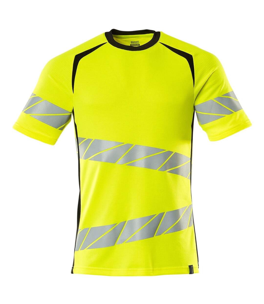 T-shirt Accelerate Safe Homme Jaune Fluo Noir Mascot-1