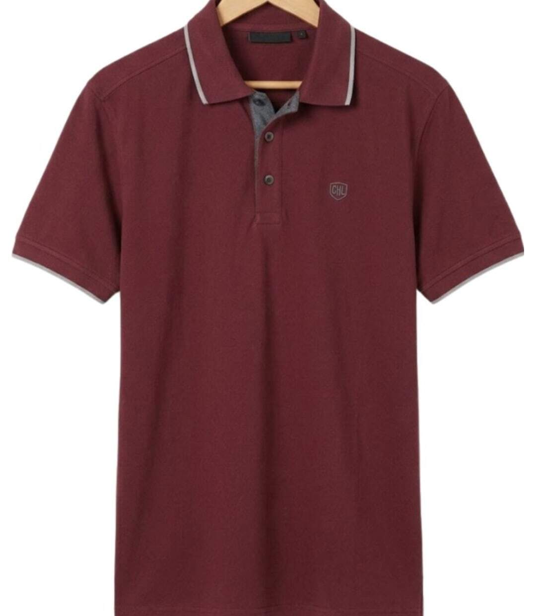 CHALLENGER C2101B : Polo homme en maille piquée bordeaux pour un style élégant et intemporel-2