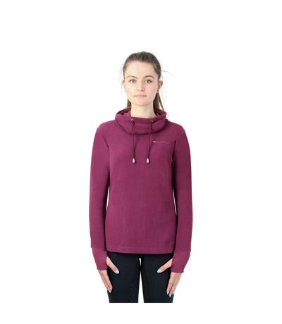 Womens/ladies Synergy Cowl Neck Sweatshirt Fig Hy