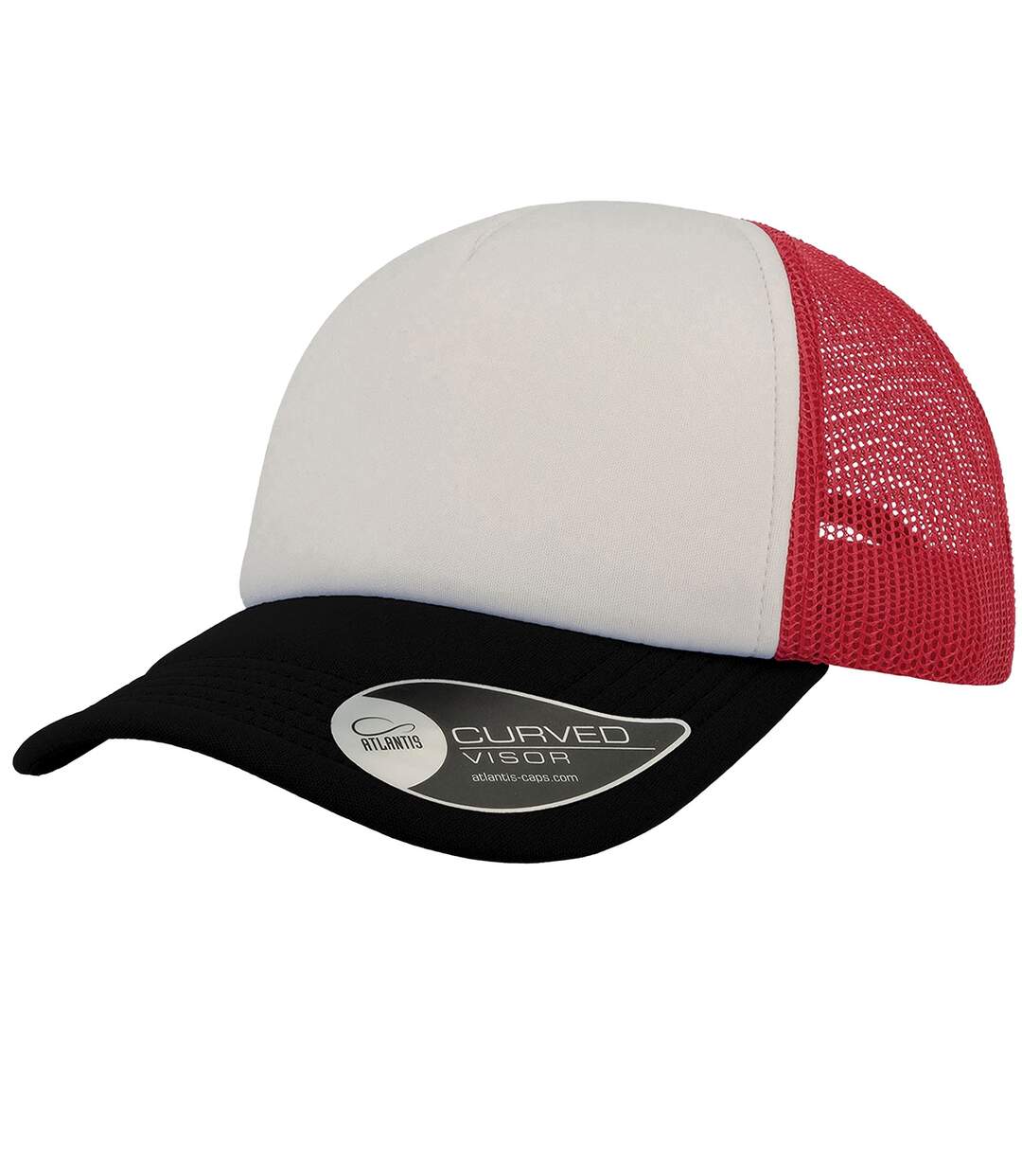 Casquette trucker rapper adulte blanc / rouge / noir Atlantis-1