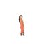 Robe Mi-longue Motif/style Ruché Femme Corail AX Paris-1