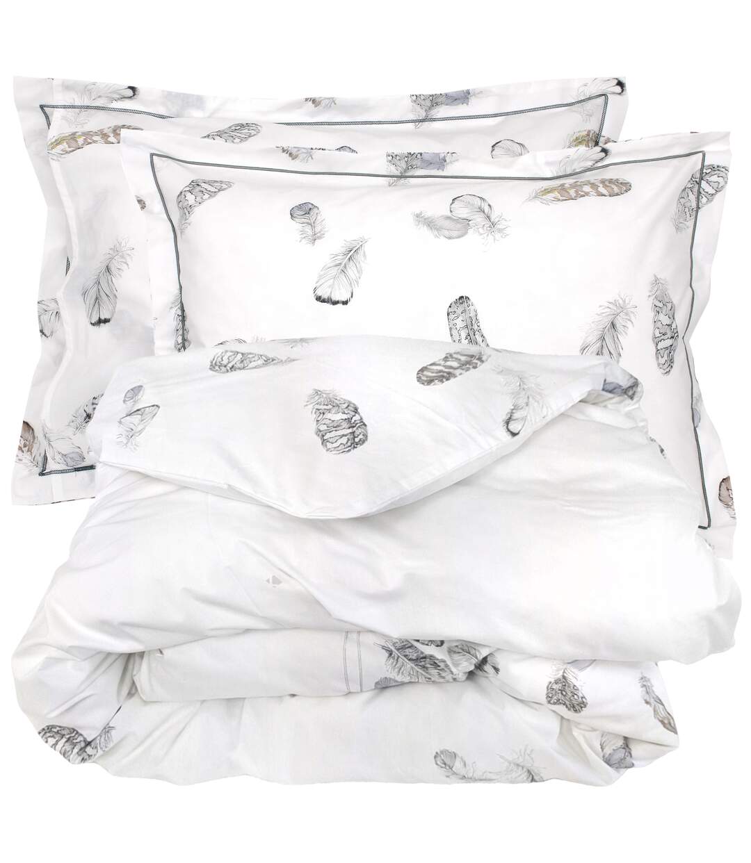 Parure de lit percale PLUMES Taie 50x70 cm-2