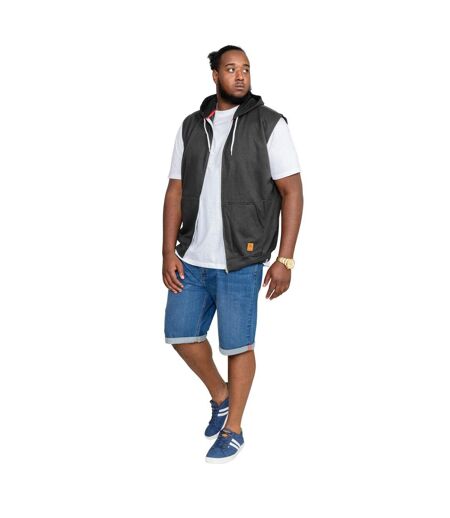 Duke Mens Blake Kingsize Sleeveless Hoody (Charcoal Melange) - UTDC194