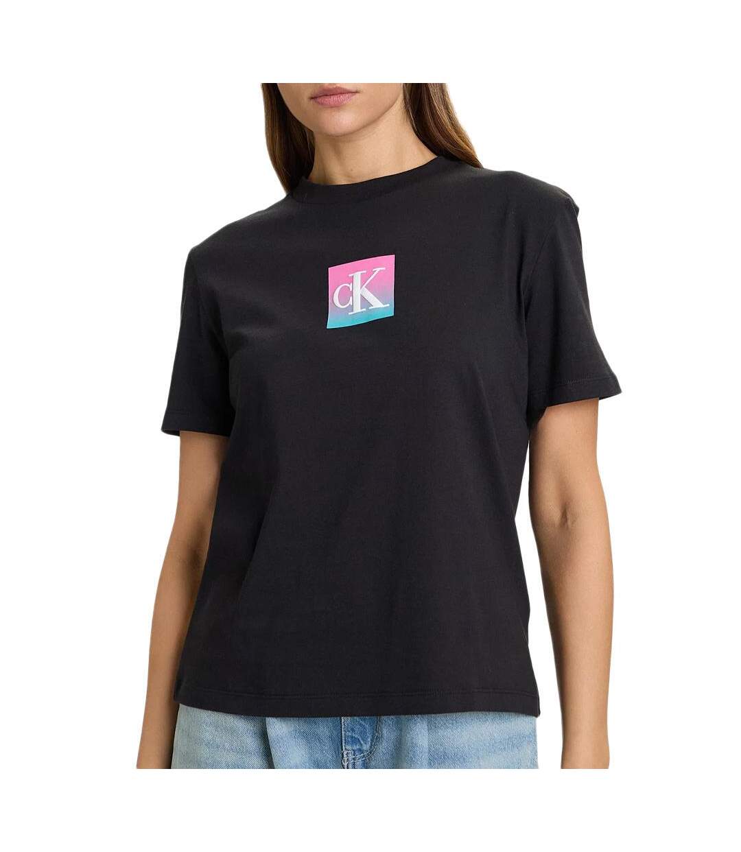 T-Shirt noir femme calvin klein jeans classic boxed-1