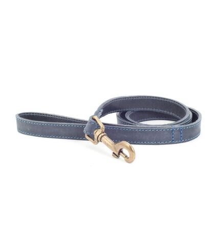 Timberwolf leather dog lead 1m x 19mm blue Ancol