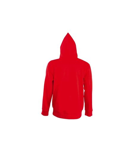 SOLS Mens Seven Full Zip Hooded Sweatshirt / Hoodie (Red)