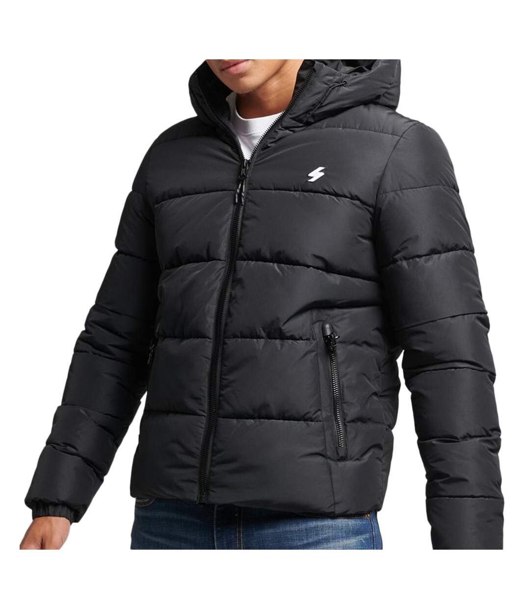 Doudoune Noire Homme Superdry Hooded - 3XL