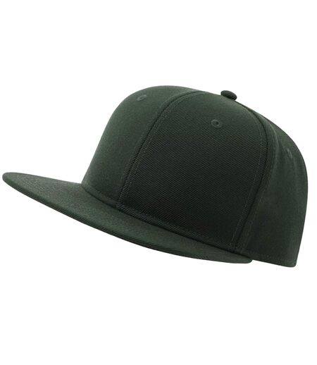 Unisex Adult 6 Panel Sustainable Flat Peak Baseball Cap Bottle Green Atlantis