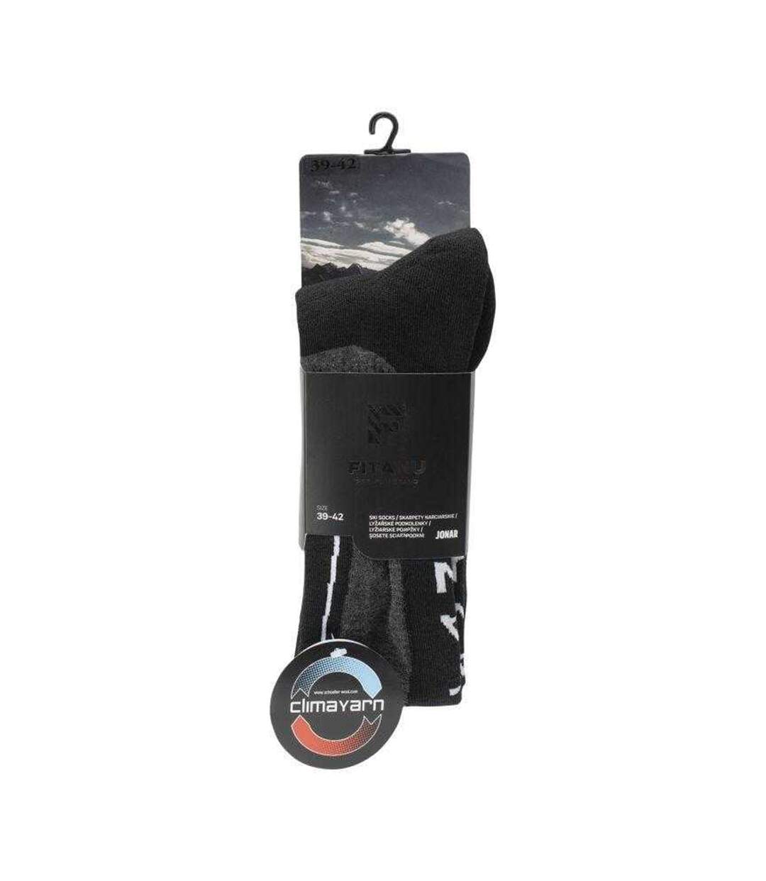 Chaussettes Hauteur Genoux Jonar Femme Noir Gris Foncé Fitanu-4