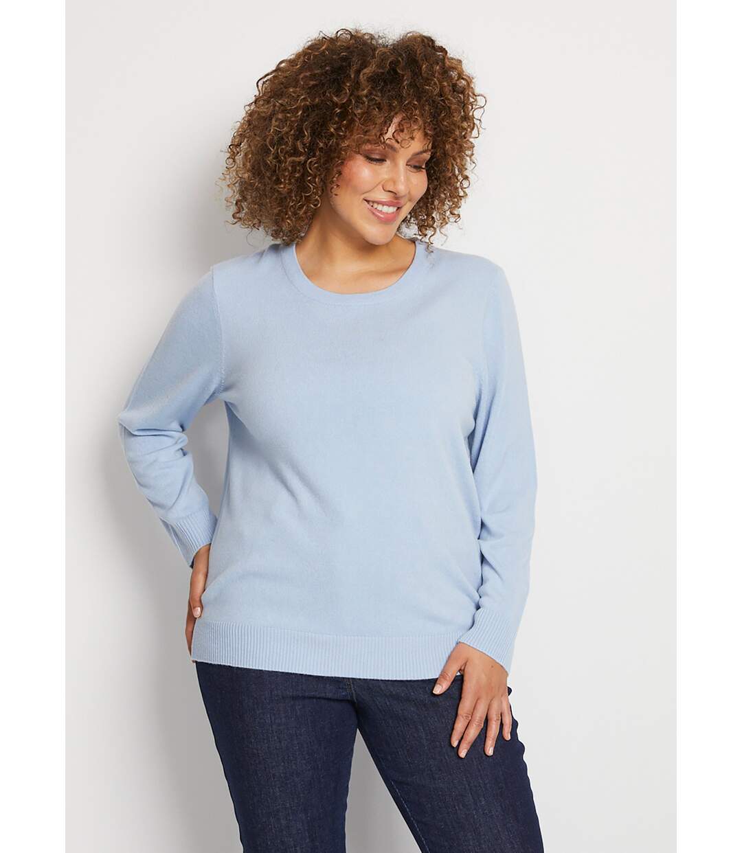 Pull doux col rond manches longues-1