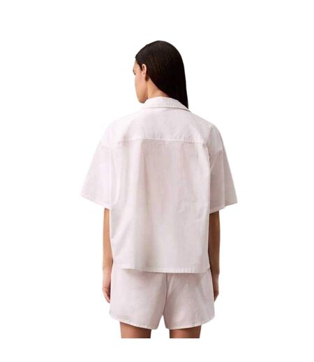 Chemise Manches Larges Motif/style Uni Femme Blanc Calvin Klein